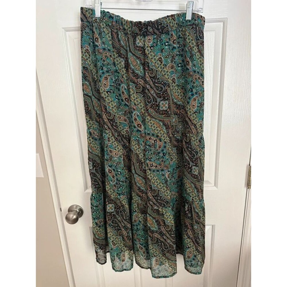 Boho Fall Style Paisley Long Flowy Skirt